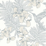 Hummingbird Wallpaper - Mist - by 1838 Wallcoverings. Click for more details and a description.