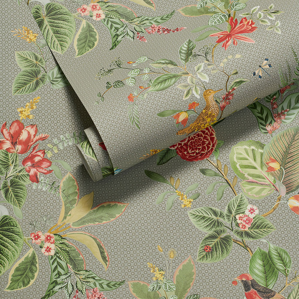 Floris Wallpaper - Khaki - by Eijffinger