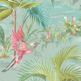 Palm Scene Wallpaper - Blue - by Eijffinger. Click for more details and a description.