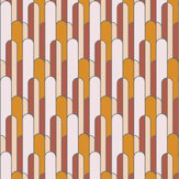 Deco Wallpaper - Plum / Orange - by Tres Tintas. Click for more details and a description.