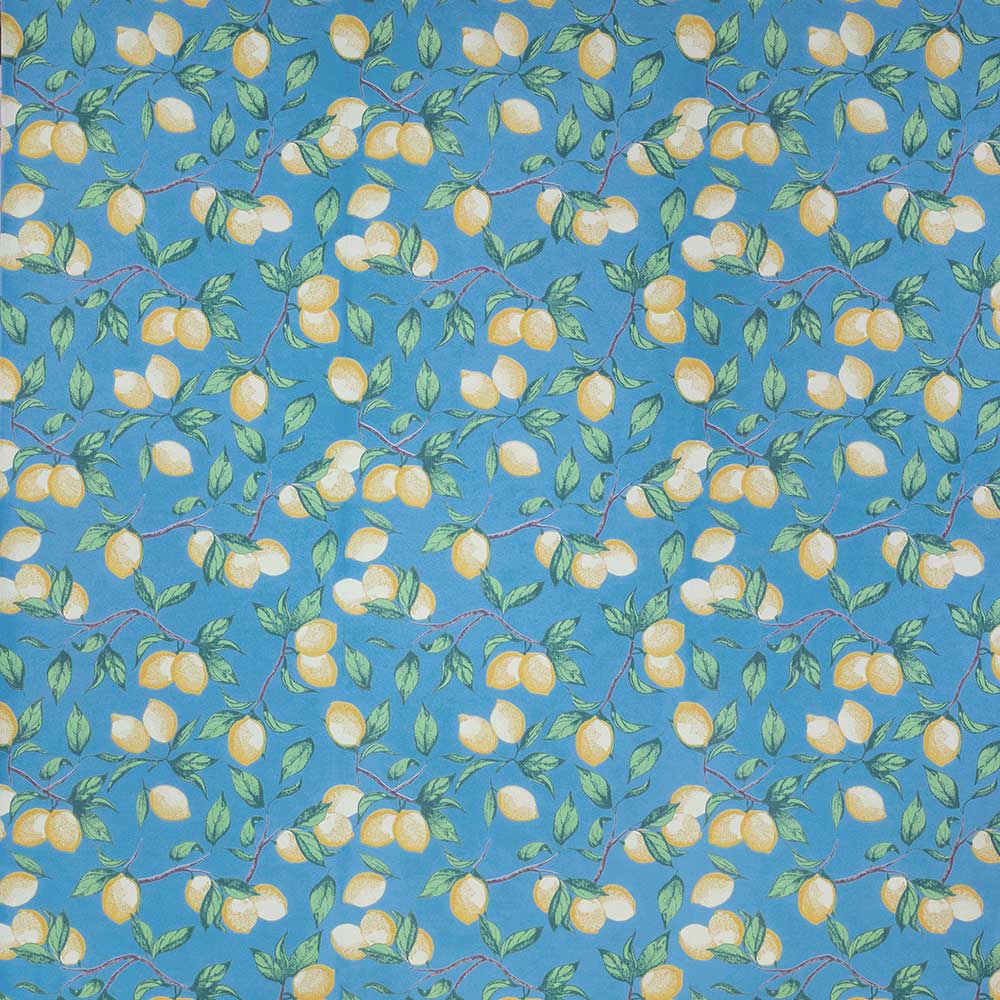 Capri Lemons Wallpaper - Azure Blue - by Barneby Gates