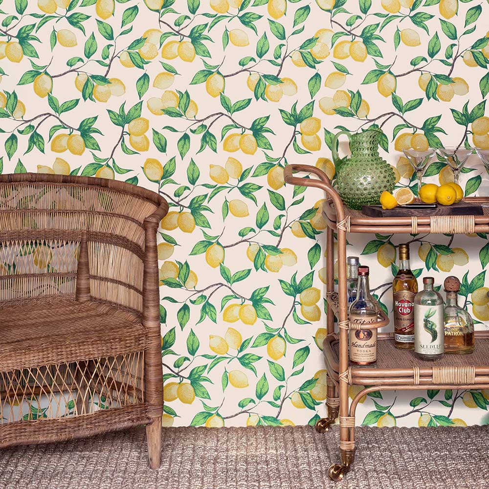 Capri Lemons Wallpaper - Natural - by Barneby Gates