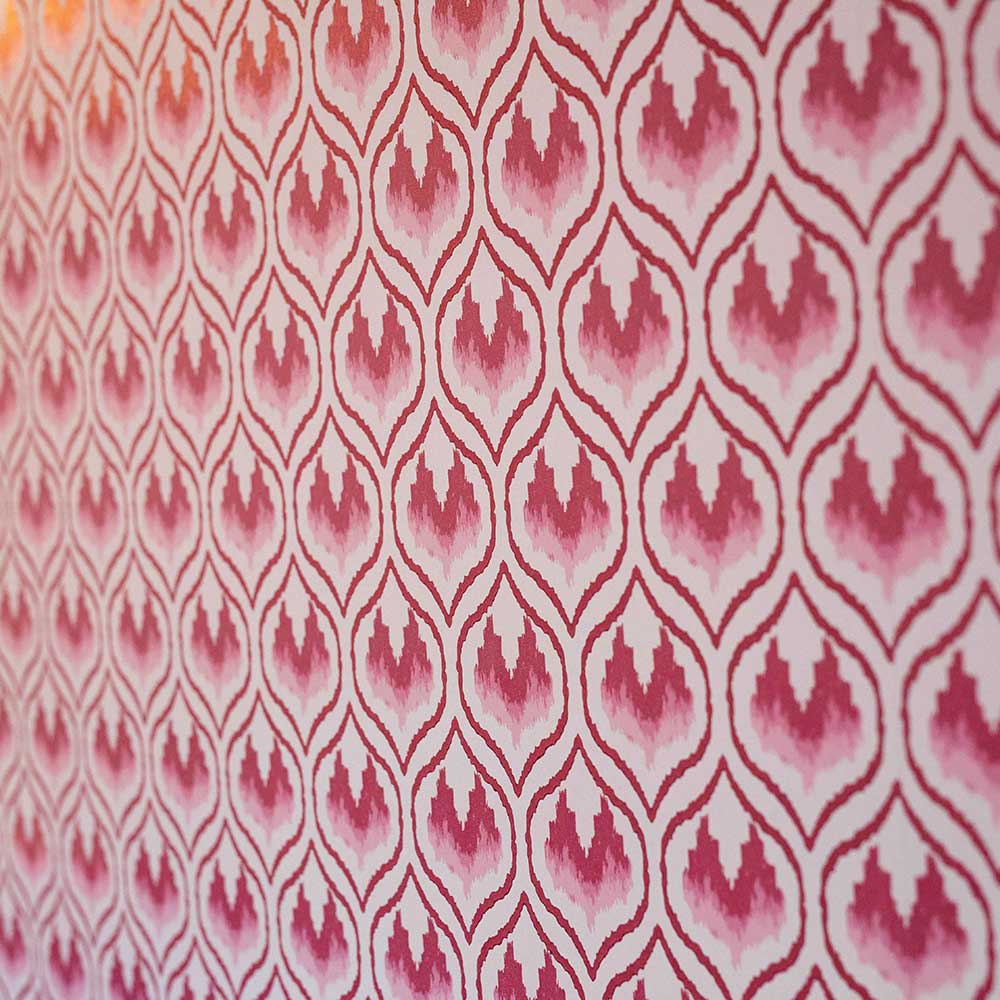 Ikat Heart Wallpaper - Oxblood - by Barneby Gates