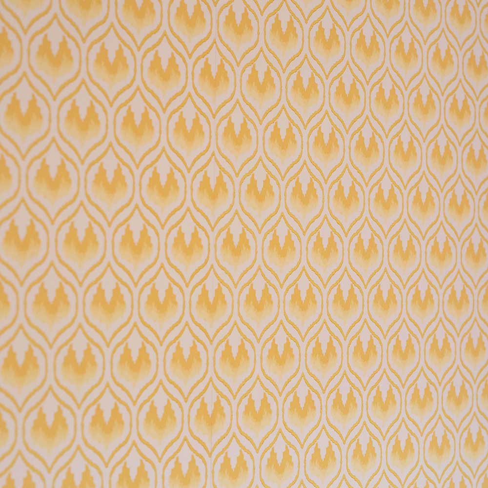 Ikat Heart Wallpaper - Mustard - by Barneby Gates
