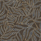 Tribal Leaves Wallpaper - Dark Chocolate - by Eijffinger. Click for more details and a description.
