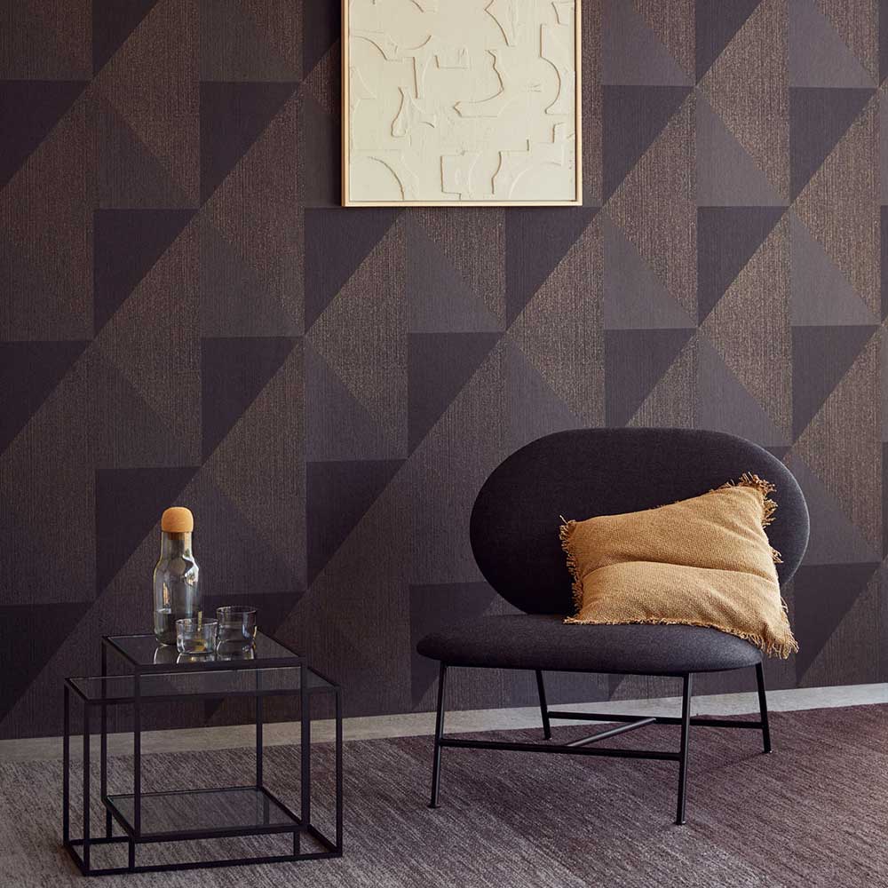 Bold Diamond Wallpaper - Brown - by Eijffinger