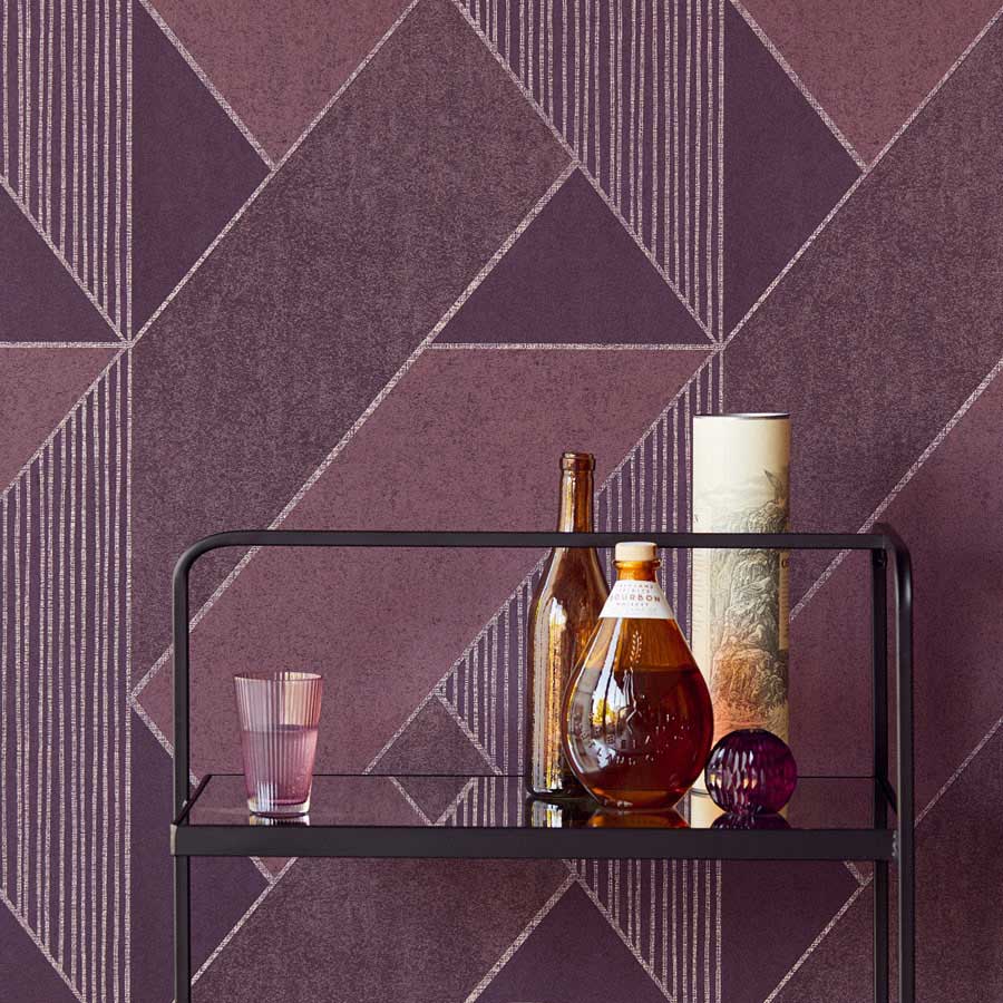 Bold Art Deco Wallpaper - Purple - by Eijffinger