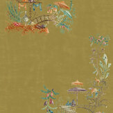 Chinoiserie Fabric - Green / Brown / Blue / Taupe - by Mind the Gap. Click for more details and a description.