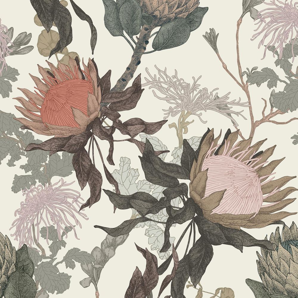 Proteas Dream Wallpaper - Cream - by 17 Patterns