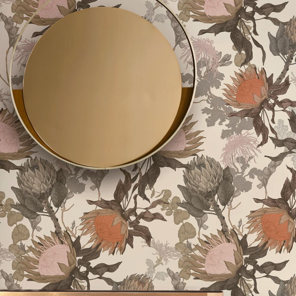 Proteas Dream Wallpaper - Cream - by 17 Patterns