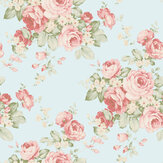Grand Floral Wallpaper - Pale Blue - by Galerie. Click for more details and a description.