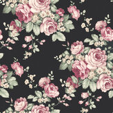 Grand Floral Wallpaper - Black - by Galerie. Click for more details and a description.
