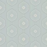 Milcombe  Wallpaper - Mist Blue - by Sanderson. Click for more details and a description.