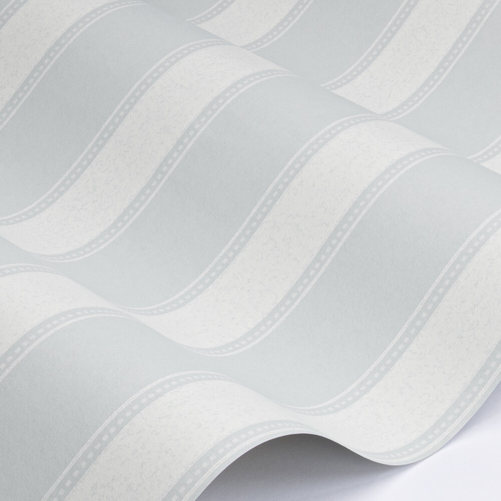 Sonning Stripe Wallpaper - Powder Blue - by Sanderson