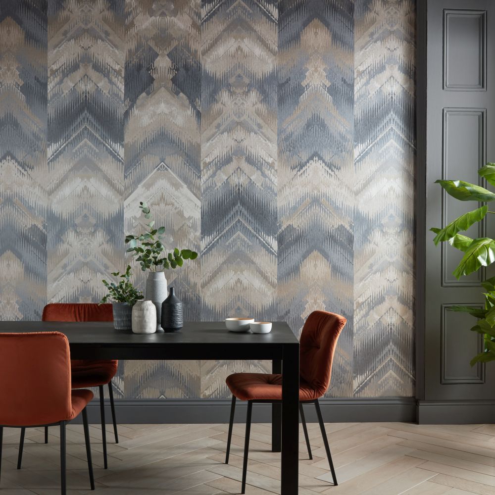 Reflections Mural - Pewter - by 1838 Wallcoverings