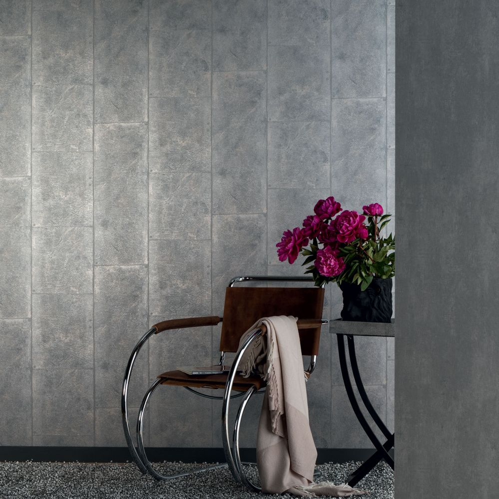 Rustic Concrete Wallpaper - Slate - by Galerie