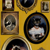 A Cavalcade of Cats Wallpaper - Mustard - by Graduate Collection. Click for more details and a description.