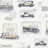 Vintage Cars Wallpaper - Silver / Grey - by Galerie. Click for more details and a description.