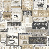 Enamel Signs Wallpaper - Beige - by Galerie. Click for more details and a description.