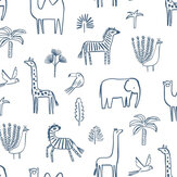 Funky Jungle Wallpaper - Navy - by Harlequin. Click for more details and a description.