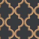 Marrakesh Wallpaper - Midnight / Metallic Gold - by Tempaper. Click for more details and a description.