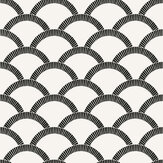 Mosaic Scallop Wallpaper - Black / Cream - by Tempaper. Click for more details and a description.