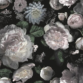 Moody Floral Wallpaper - Black - by Tempaper. Click for more details and a description.