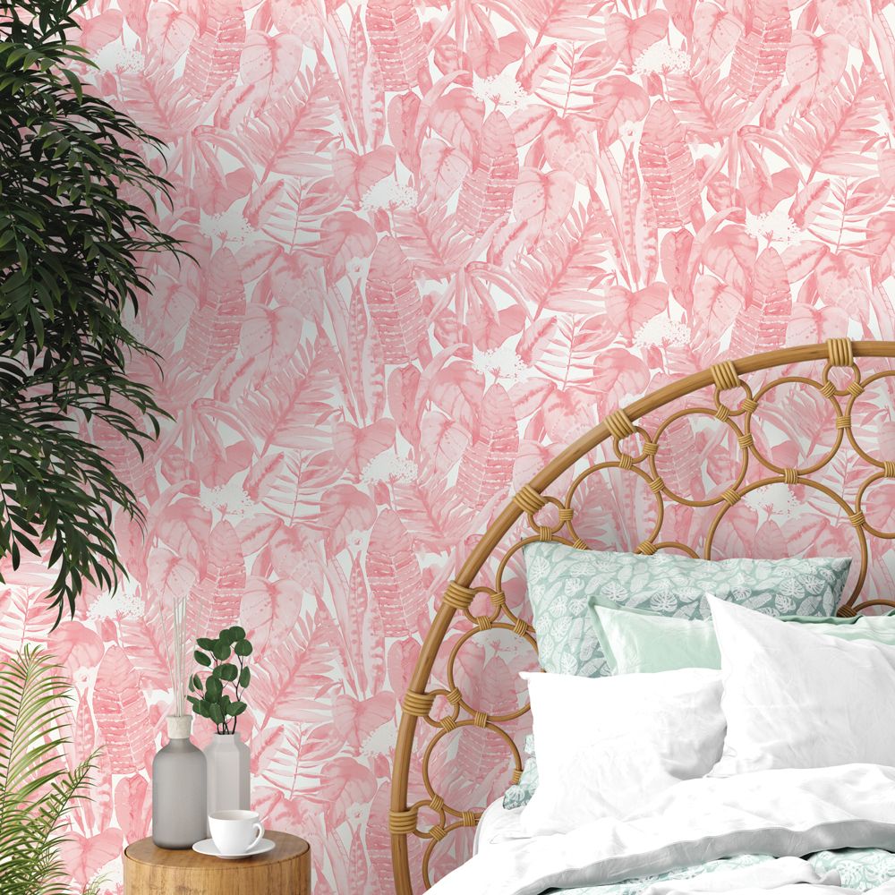 Tropical Wallpaper - Pink Lemonade - by Tempaper