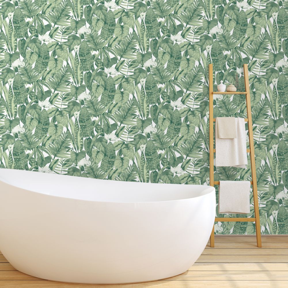 Tropical Wallpaper - Jungle Green - by Tempaper