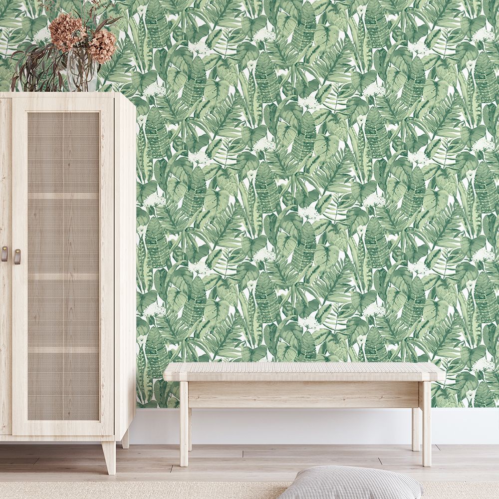Tropical Wallpaper - Jungle Green - by Tempaper