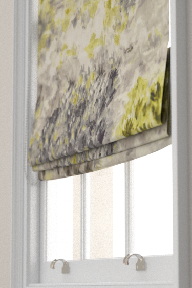 Fiore Blind - Charcoal / Chartreuse - by Clarke & Clarke. Click for more details and a description.