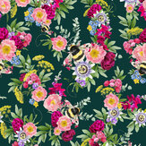 Mixed Bee Wallpaper - Dark Green - by Lola Design. Click for more details and a description.