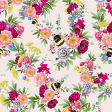 Mixed Bee Wallpaper - Pink - by Lola Design. Click for more details and a description.