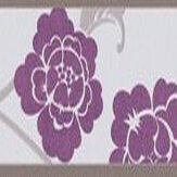 Frise Damask Flower Border - Violet - Albany. Cliquez pour en savoir plus et lire la description.