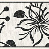 Frise Night Flower Border - Blanc / noir - Albany. Cliquez pour en savoir plus et lire la description.