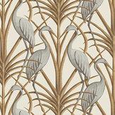 Nouveau Heron Wallpaper - Cream - by The Chateau by Angel Strawbridge. Click for more details and a description.