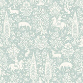 Woodland Wallpaper - Duck Egg - by Crown. Click for more details and a description.