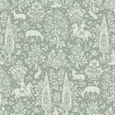 Woodland Wallpaper - Sage Green - by Crown. Click for more details and a description.