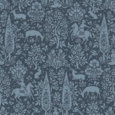 Woodland Wallpaper - Dark Blue - by Crown. Click for more details and a description.