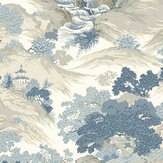 Oriental Landscape Wallpaper - China Blue - by Crown. Click for more details and a description.