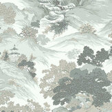 Oriental Landscape Wallpaper - Eau de Nil - by Crown. Click for more details and a description.
