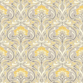 Flora Nouveau Wallpaper - Yellow - by Crown. Click for more details and a description.