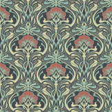 Flora Nouveau Wallpaper - Peacock Green - by Crown. Click for more details and a description.
