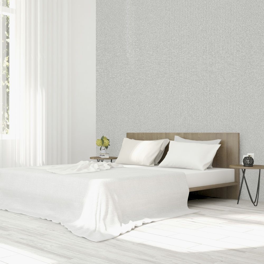 Calico Plain Wallpaper - Grey - by Arthouse