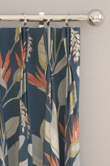 Llenya Curtains - Ink / Coral / Pebble - by Harlequin. Click for more details and a description.