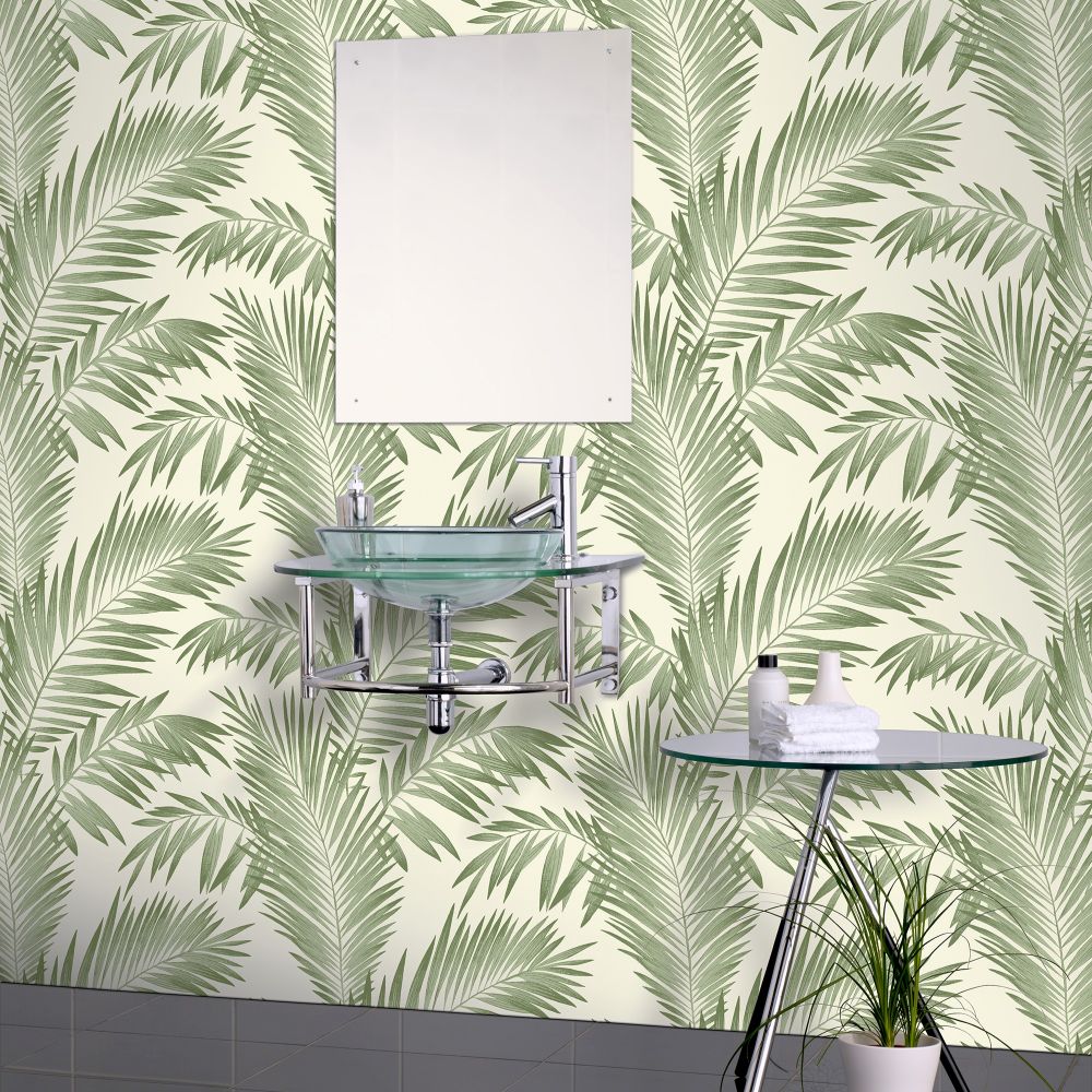 Tropical Palm Wallpaper - Green  - by Arthouse