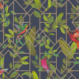 Deco Tropical Wallpaper - Navy / Gold - by Arthouse. Click for more details and a description.