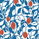 Loretto Wallpaper - Blue / Red  - by A Street Prints. Click for more details and a description.