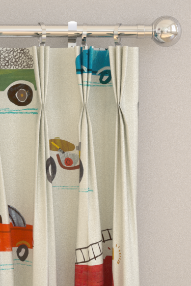 Just Keep Trucking Curtains - Tomato / Marine / Gekko - by Harlequin. Click for more details and a description.