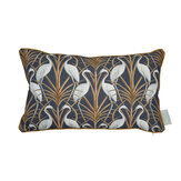 Nouveau Heron Rectangle Cushion - Navy - by The Chateau by Angel Strawbridge. Click for more details and a description.
